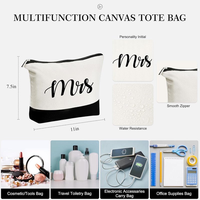 YOOLIFE Valentines Day Gifts for Women - Initial Canvas Tote Bag & Makeup Bag, Birthday Gifts for Women Mom Sister Friends - Image 5